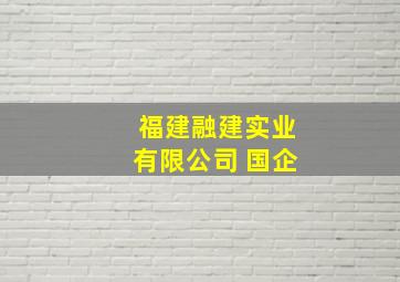 福建融建实业有限公司 国企